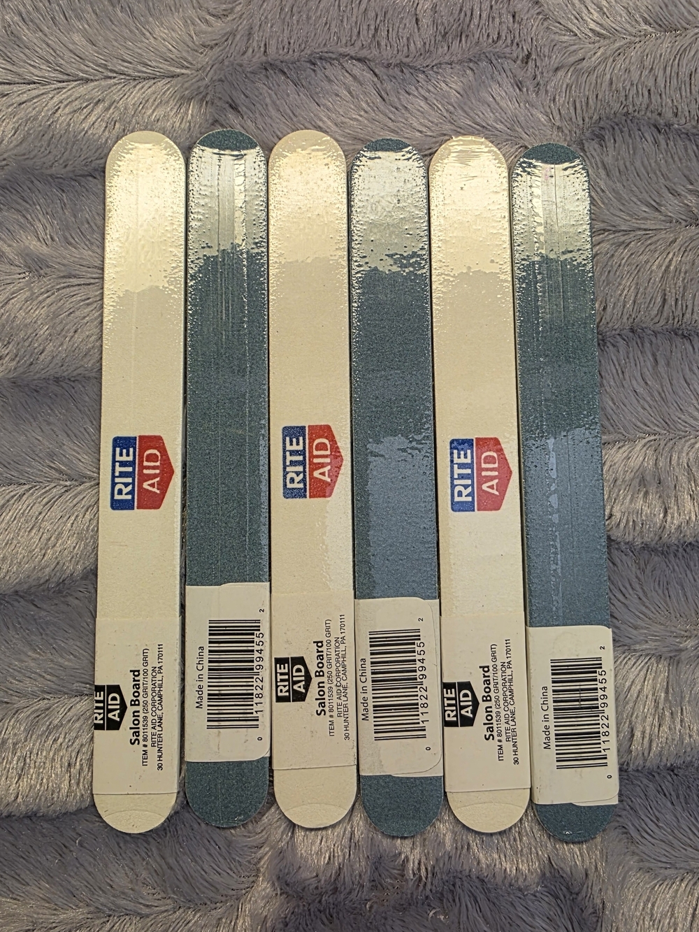Rite Aid Double-Sided Nail Files - Blue & White (6 pack)